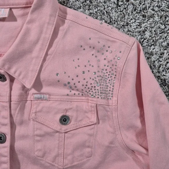 Ethyl Premium Denim Rhinestone Pink Western Jacket Country Cowgirl Womens Large - Picture 4 of 13